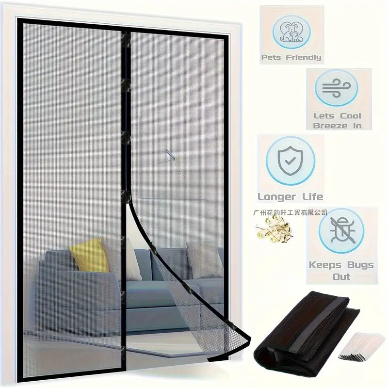 Magnetic Mosquito Net Door Curtain, Mosquito-Proof Screen Door Curtain, No-Drill Door Curtain, Bedroom Privacy Curtain, Summer Door Curtain Magnetic Mosquito Net Door Curtain, Mosquito-Proof Screen Door Curtain, No-Drill Door Curtain, Bedroom Privacy Curtain, Summer Door Curtain
