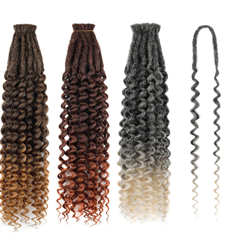 Cross-Border 24inch European and American Style Double-Ended Felt Wig Dreadlocks Hand-Crocheted Hair Extensions Single-Strand Low-Temperature Synthetic Fiber Hair Dreadlocks Deep Curls Cross-Border 24inch European and American Style Double-Ended Felt Wig Dreadlocks Hand-Crocheted Hair Extensions Single-Strand Low-Temperature Synthetic Fiber Hair Dreadlocks Deep Curls