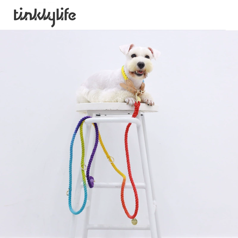Tinklylife Pet Многофункциональный поводок собака выгула собака на талию тяга кошка Радужный градиент