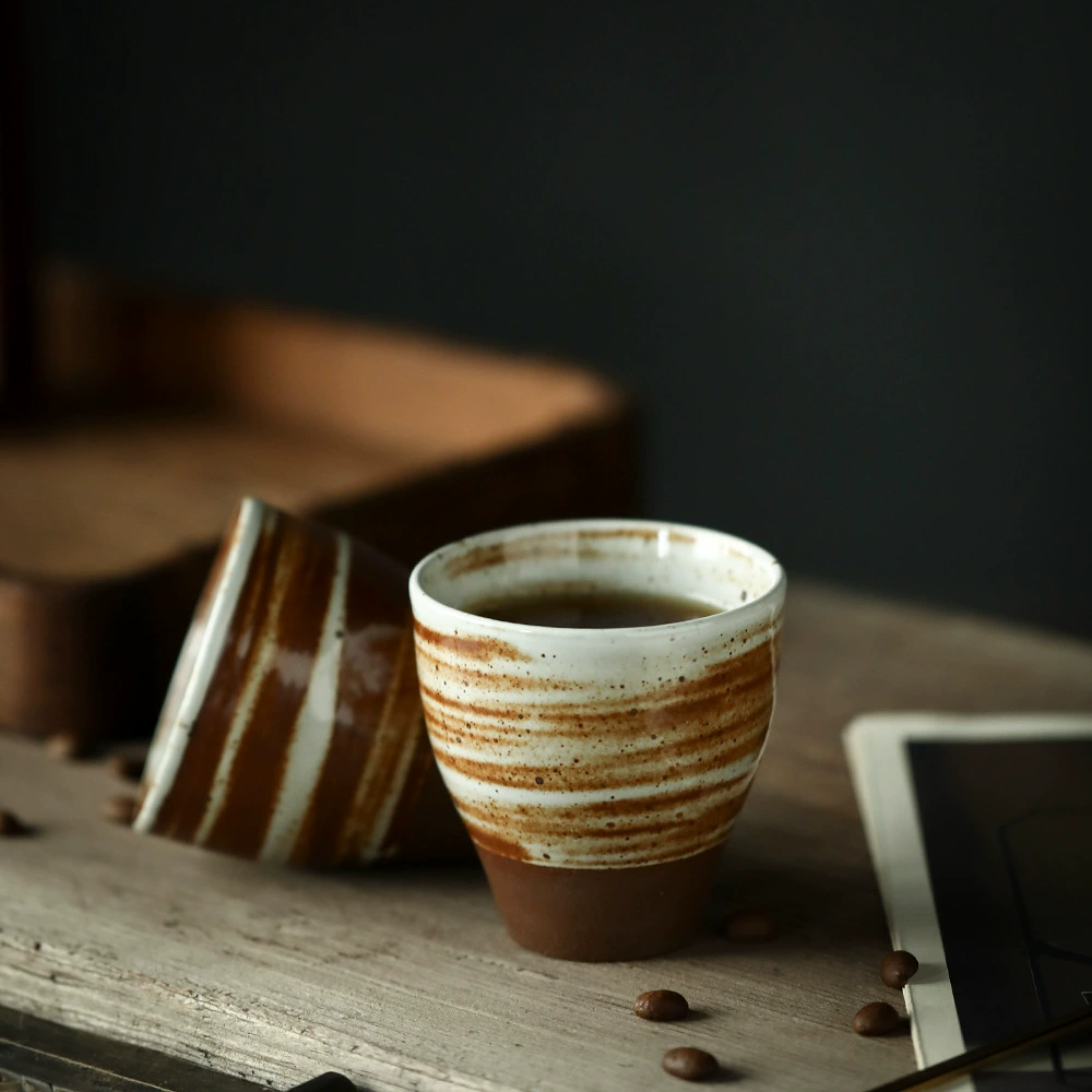 Jingdezhen ручная работа Домашняя простая и грубая керамика, ретро стиль с текстурой ветра, Hands Cup с чашкой, толстая водяная чашка