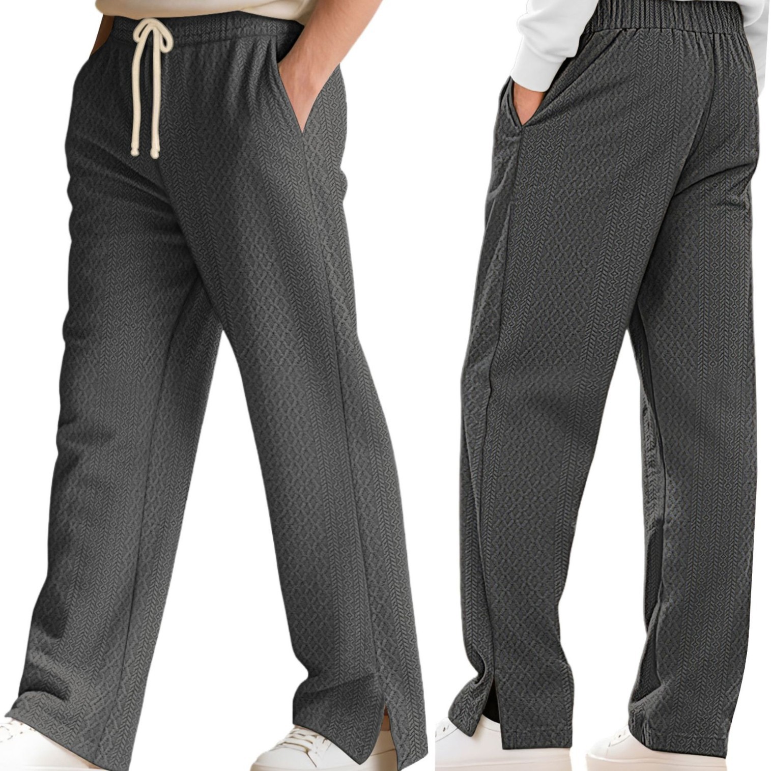 26 Grenzüberschreitende neue lockere Freizeitkleidung von Sports Warehouse, europäisch und amerikanisch, strukturierter Jacquard-Strick, gerader Schnitt_voghion.com