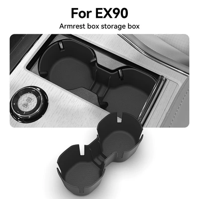 Suitable for 25 Volvo EX90 models, central console cup holder protective anti-slip mat, car-specific interior modification accessories (Anti-slip mat) - 25-volvo-ex90-center-console-cup-holder-covers