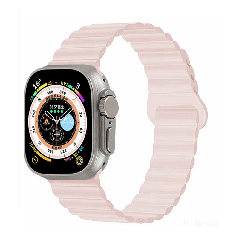 Correa de reloj de silicona bicolor adecuada para Apple iwatchs11, correa de reloj inteligente s10ultra con hebilla magnética