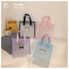 New Sanrio genuine cute cartoon mesh portable cosmetic bag, toiletry bag, work commuting snack shopping bag