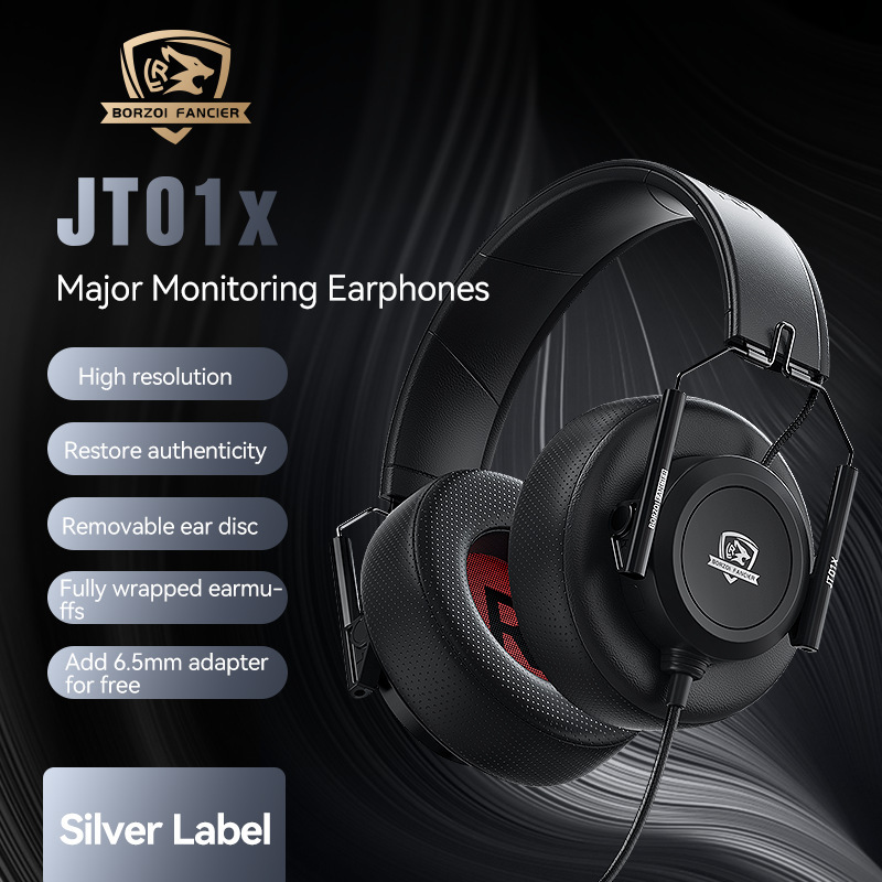 跨境供应新款JT01x头戴式监听耳机入门级电影音乐录音室有线耳机|undefined
