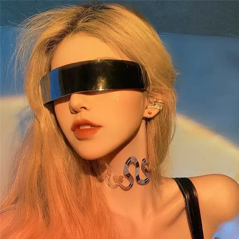 2025新款科技感眼镜网红蹦迪嘻哈街头墨镜长方形一体男女潮太阳镜|undefined