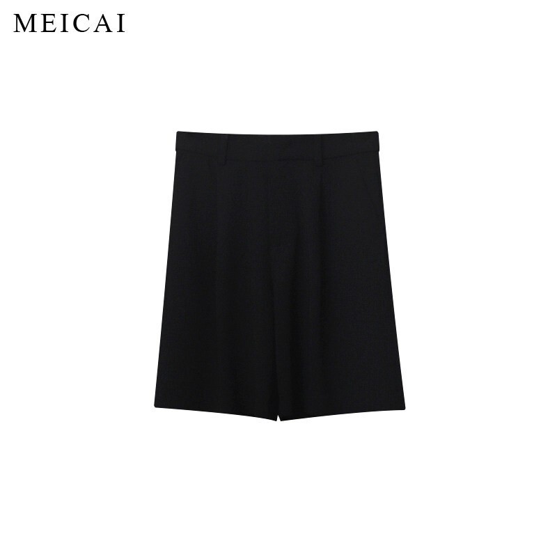 Japanese Triacetate Bermuda "Ideal Pants" High-Waisted Straight-Leg Suit Shorts A-Line Five-Point Pants Japanese Triacetate Bermuda "Ideal Pants" High-Waisted Straight-Leg Suit Shorts A-Line Five-Point Pants