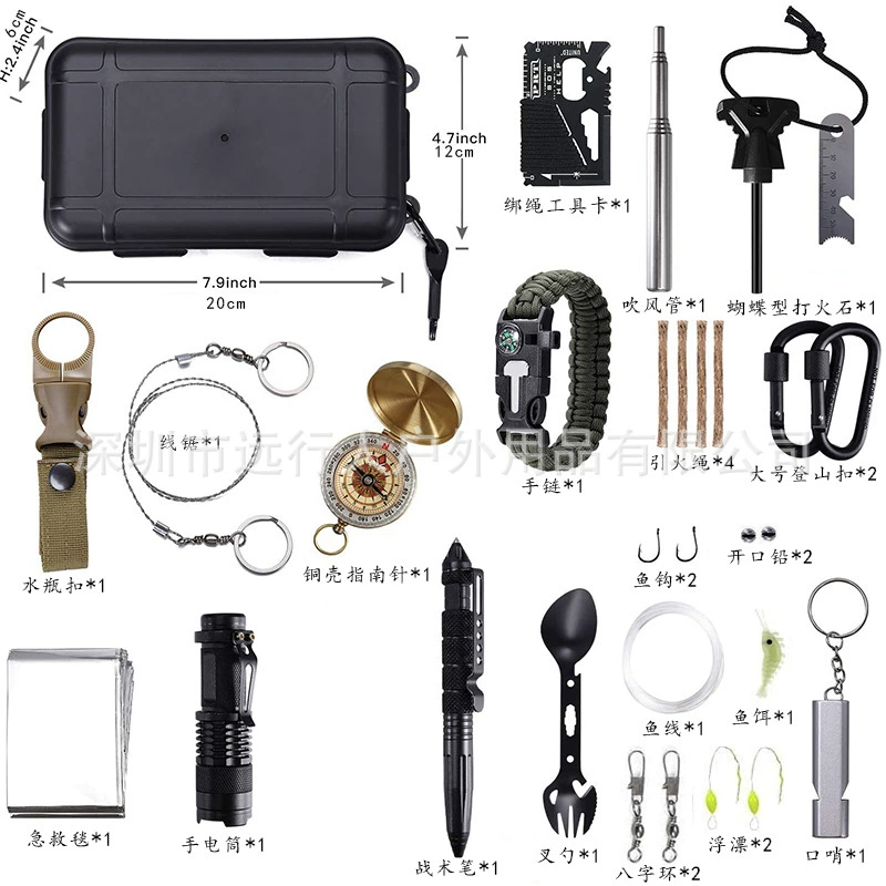 Universal travel tools set, equipment for camping