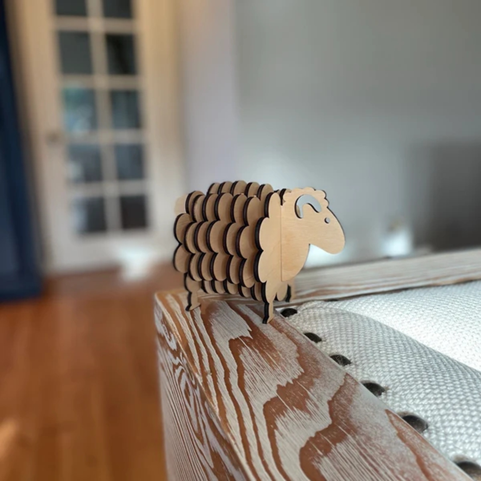 182g Weight Ornaments, coaster Home Textiles & Decor Type 1 Piece Quantity Daily Occasion Wood Material Sheep Pattern Cute Style Cute Sheep Wood Ornaments Coaster Artificial Decorations 20
