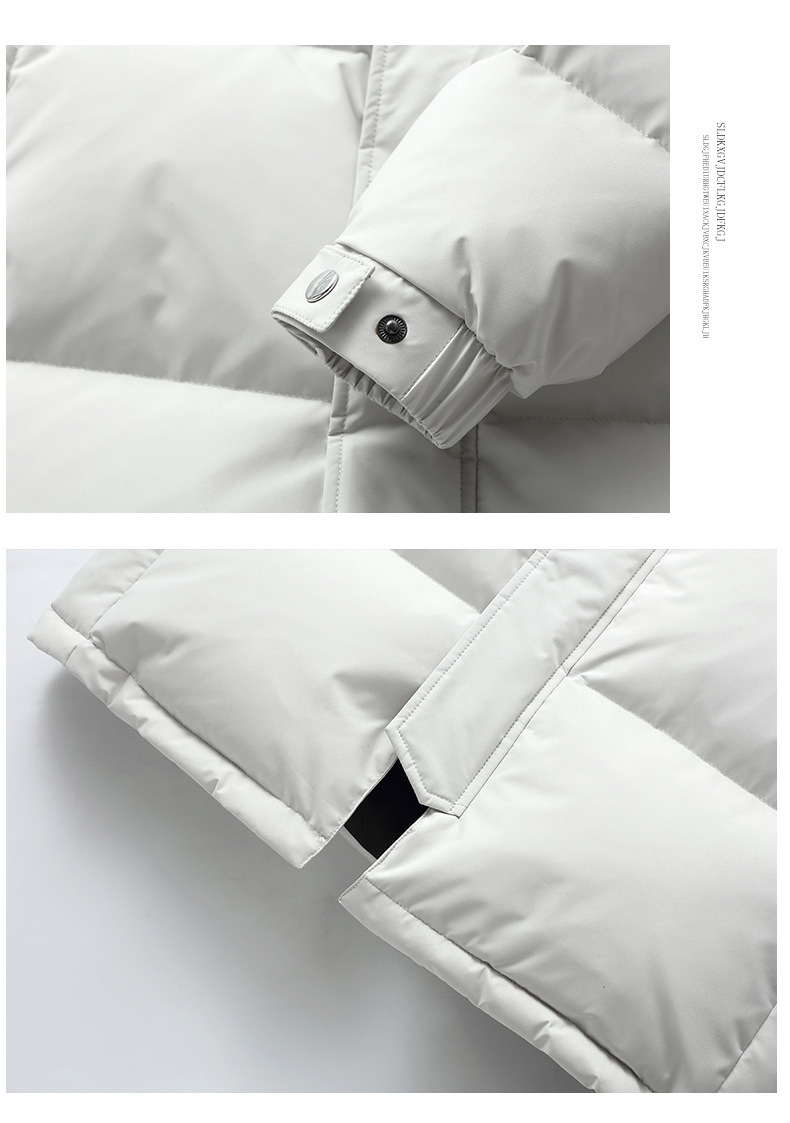 Herrenbekleidung Neue Baumwolljacke für Herren Mittellange warme Winterjacke für Herren und Damen im gleichen Stil Weiße Entenbaumwolle Paaroberteile_voghion.com