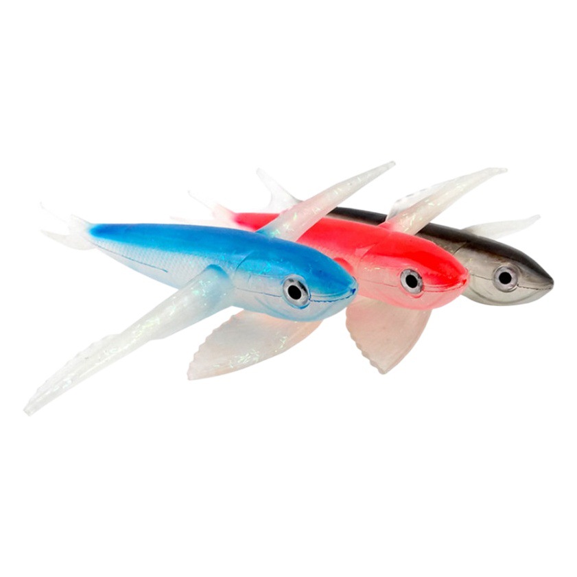 Bionic Flying Fish Sur arrastre de aceite de pesca Mar Pesca Suave Cebo de atún Luya cebo 21cm/124G grandes alas de pescado peces de avión