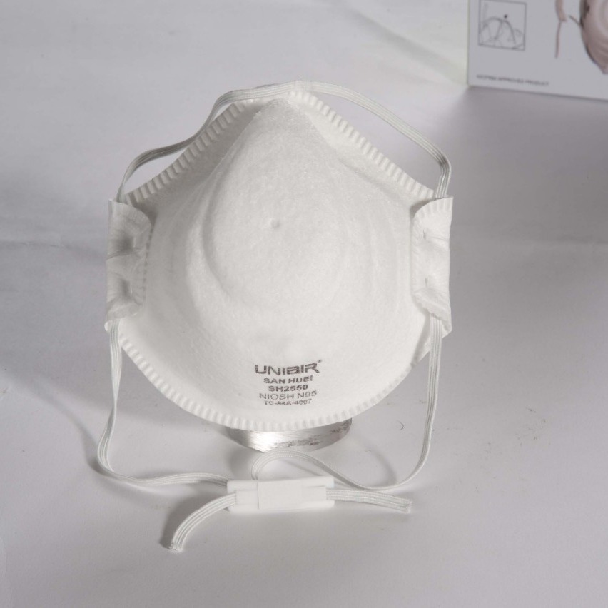 三晖SH2550杯型NIOSH认证美标N95碗状口罩防尘贴和鼻梁条防护
