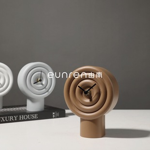 Simple Modern Geometric Circle Lollipop Clock Decoration Hotel Office Desktop Creative Minimalist Home Decorations