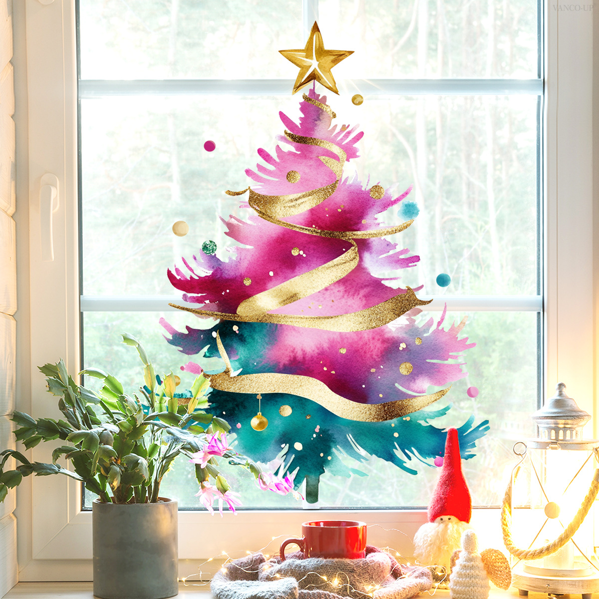 Vinilo decorativo árbol de navidad para ventanas y tiendas_voghion.com