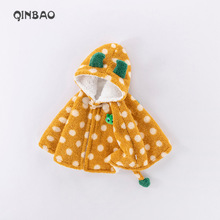 宝宝斗篷秋冬款加绒披风卡通可爱外出防风小童外出服婴儿保暖冬装