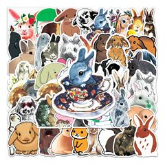 50 Adorable Rabbit Cartoon Personalized DIY Doodle Decor Luggage Skateboard Fridge Phone Creative Sticker