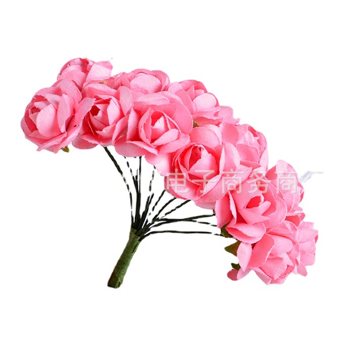 Fábrica directa simulación pequeña flor de papel al por mayor cabeza de flor 2cm simulación papel flor Mini caja de caramelo flor de ciruelo al por mayor