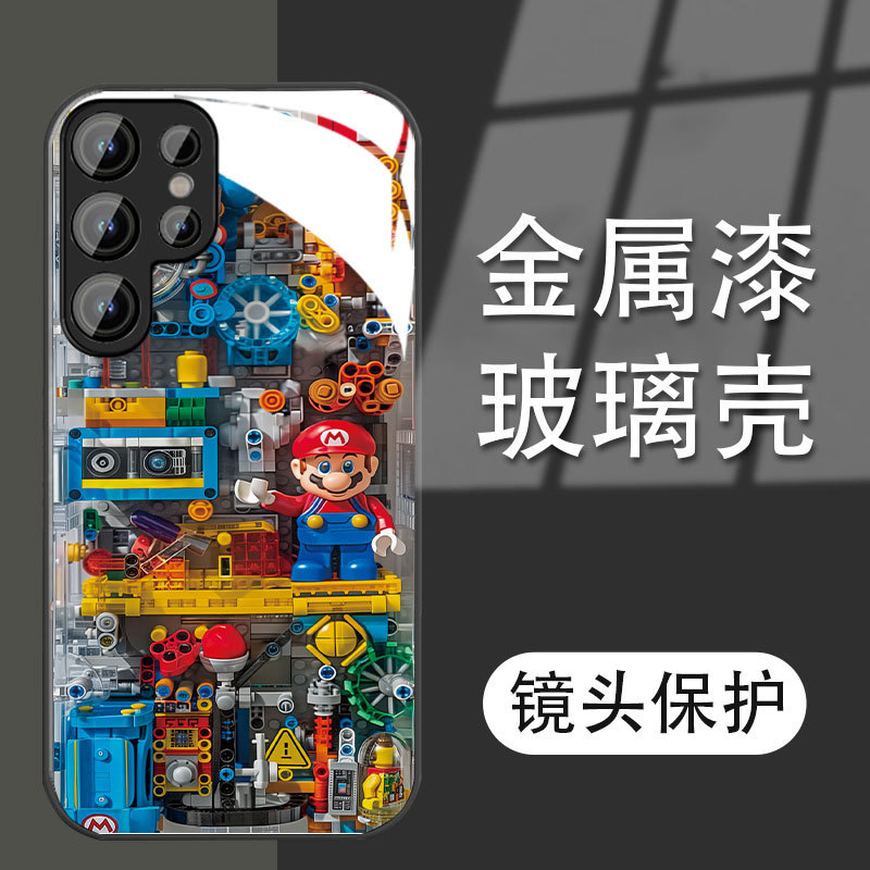 Lego mechanical Mario 6 for Samsung S24ULTRA phone case s23 glass mirror s22 new A55