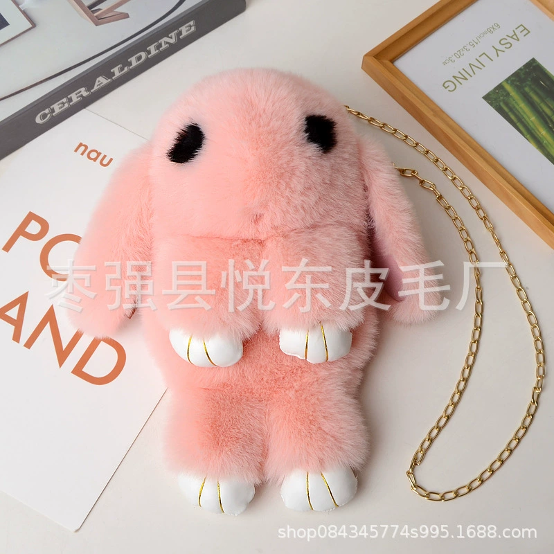 Сумка из искусственного меха рекс-кролика, новая модель осень-зима, женская сумка через плечо с цепочкой, имитация меха кролика