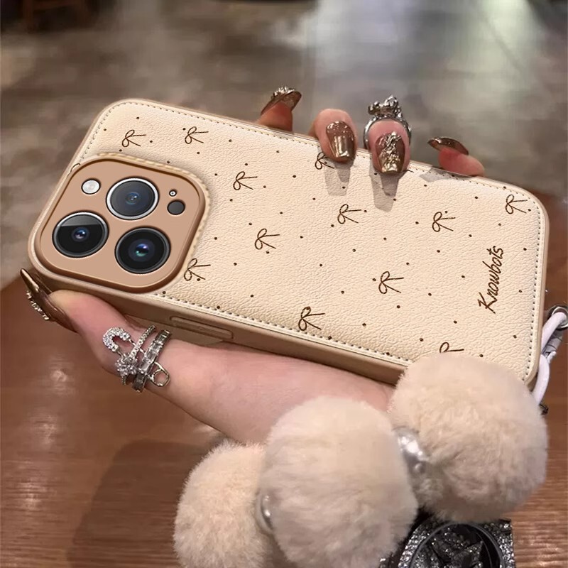 Full Screen Bow Suitable for Apple Iphone17 Mobile Phone Case Vivox300 Air Cushion Case Couple Anti-Fall Protective Cover