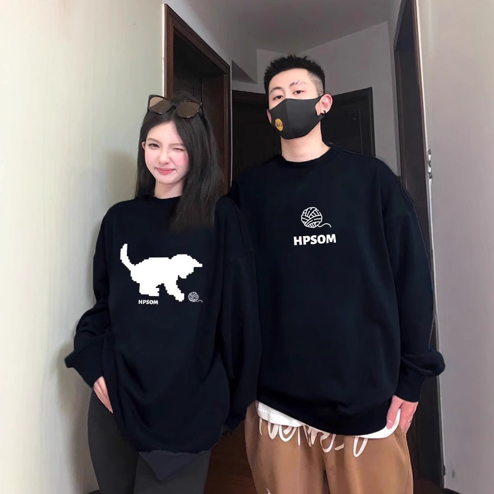 다른 연인 복장 2024 새로운 가을과 겨울 승무원 목 MEOW MI 엠보싱 세트 틈새 하이 엔드 외부 세트