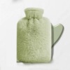 Hot water bottle + green imitation rabbit fur coat
