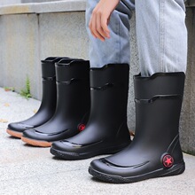厚2025户外防水工作钓鱼男士雨靴鞋防中筒滑水鞋套鞋新款雨鞋胶鞋
