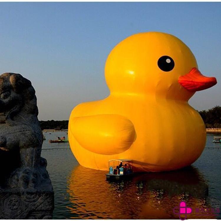加厚充气网红水上闭气大黄鸭大白鹅气模大型景点户外漂浮气模广告
