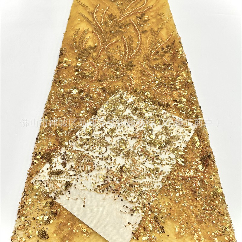 Lace Fabric, Bead Embroidered Wedding Dress, Dinner Party Host Dress Fabric, Cross-Border Export