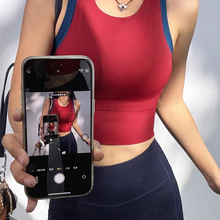 健身运动套装女士夏天跑步内衣一体式透气速干瑜伽背心短裤两件套