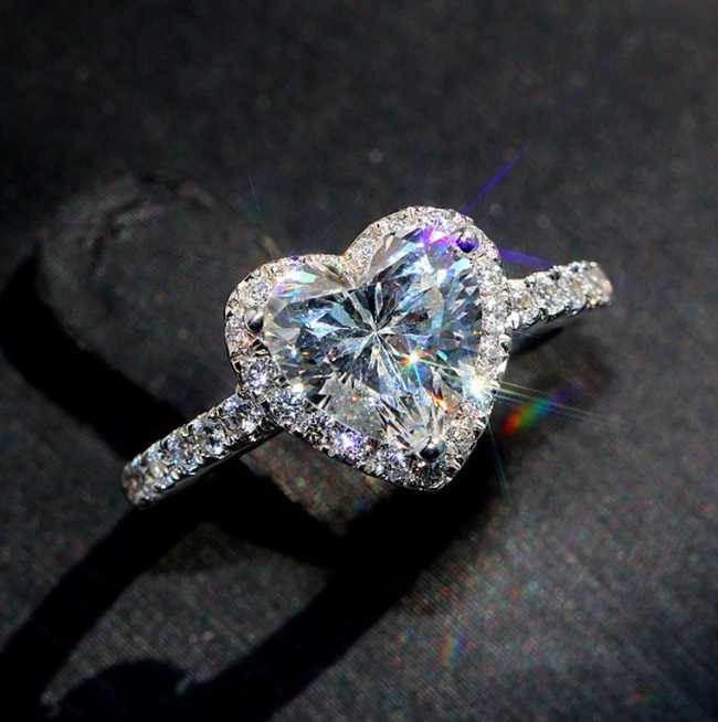Adjustable wedding ring, 1‑carat style, light‑luxury design, multiple motif options