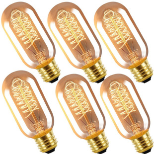 6 Edison bulbs T 45 220V 110V/220V E26 e27 40W tungsten retro