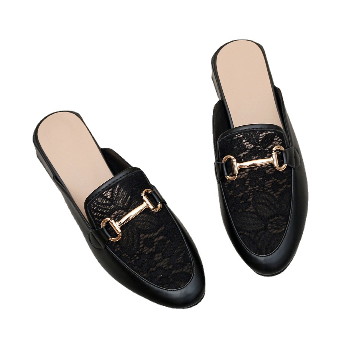 Az új 2023-as női félig csúszásmentes, középsarkú, lezser, divatos Baotou vastag sarkú Muller félcipő, külkereskedelem, nagykereskedelem_voghion.com