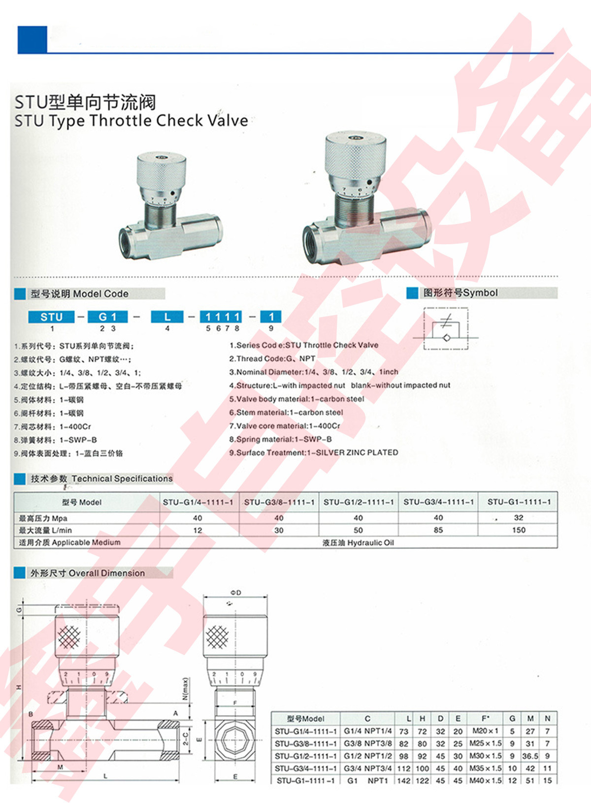 VU-G2 VU-40-G2 管式单向阀 2寸液压单向阀 止回阀 逆止阀 液压阀-阿里巴巴
