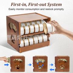 クリエイティブ無垢材猫缶詰収納ラック家庭用木製ペットスナックラック二層木製ウェットキャットフード収納ラック