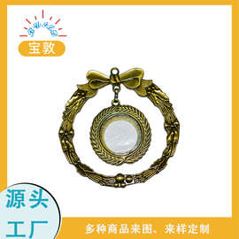 热转印圣诞树装饰挂件定制汽车饰品花环挂件双面印刷银色铜色定做