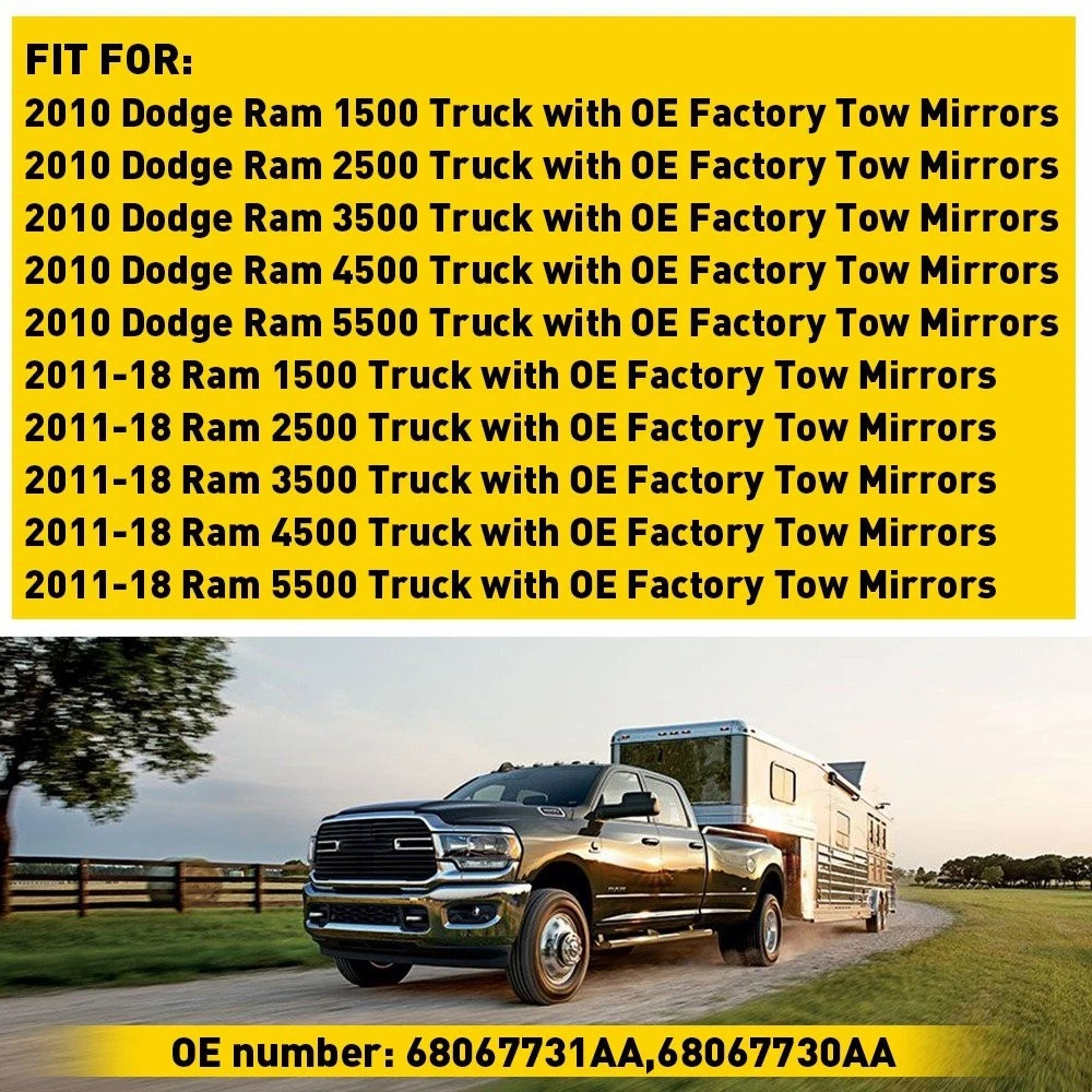 68067730Aa 68067731Aa Is Suitable for Dodge Ram1500/2500/3500 Reversing Mirror Glass
