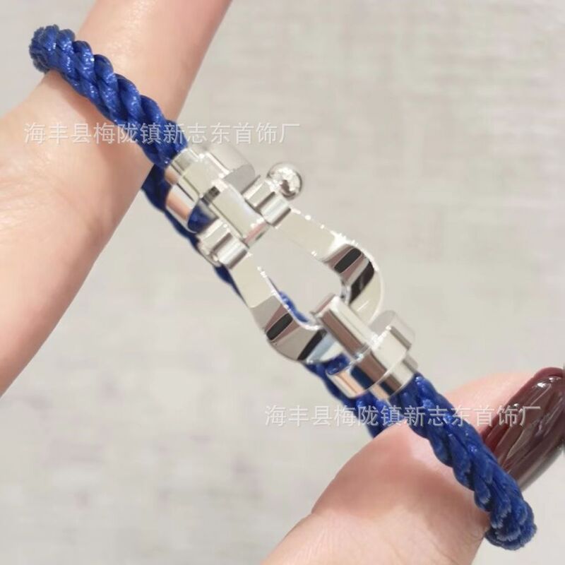 中号马蹄扣费雷德红绳手链情侣款男女本命年转运精工钢丝DIY手绳|undefined