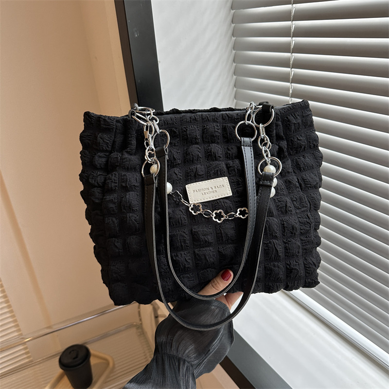 Suave moda simple plisado bolso de hombro para las mujeres 2023 verano nuevo estilo occidental bolsa de las axilas bolso de mano de cercanías moda