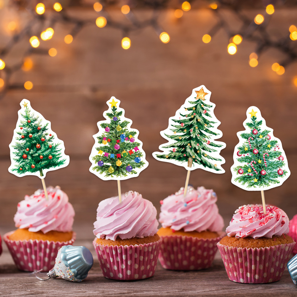 Nuevos productos de Amazon Decoración navideña Plug-in Árbol de Navidad Cupcake Pequeño Plug-in Decoración Plug-in