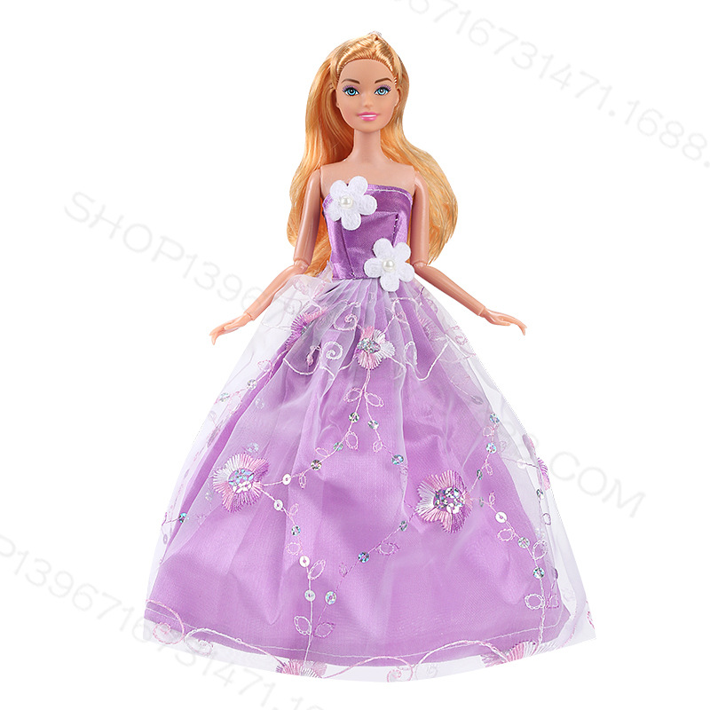 30cm muñeca medio paquete falda grande vestido de novia niña Casa de juego trailing falda grande al azar 10 unidades 5 unidades un paquete