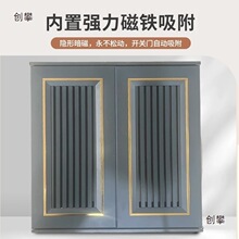 全铝合金柜门户外洗手池透气格栅百叶门带框厨房橱柜防水门板
