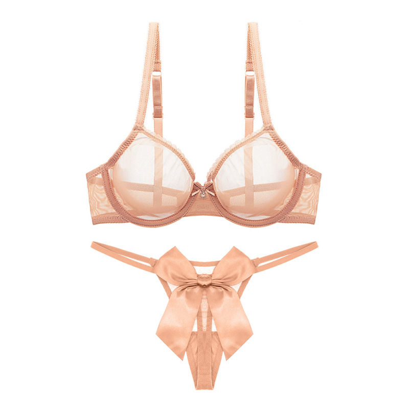 Varsbaby transparent bra full transparent sexy mesh thong underwear suit ultra-thin bra mesh plus size Varsbaby transparent bra full transparent sexy mesh thong underwear suit ultra-thin bra mesh plus size