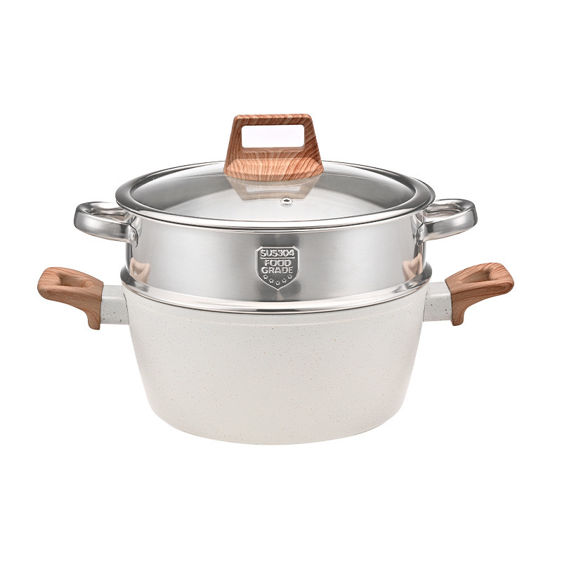 Comercio exterior transfronterizo set pot granito arroz de piedra 12 piezas set no pegajoso set de fijación de acero set de acero