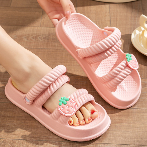 Cartoon Children's Slippers Summer Outdoor Wear for Girls, Parent-Child Princess Indoor Home Slippers for Big Kids, Non-Slip Cool Slippers for Girls