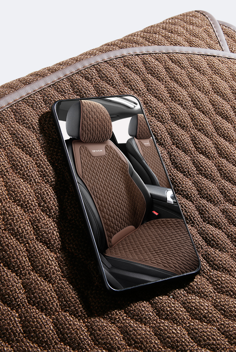 Car Seat Covers for All Seasons, New Linen Fabric Seat Cushions, Leather and Linen Seat Covers, Manufacturer Wholesale