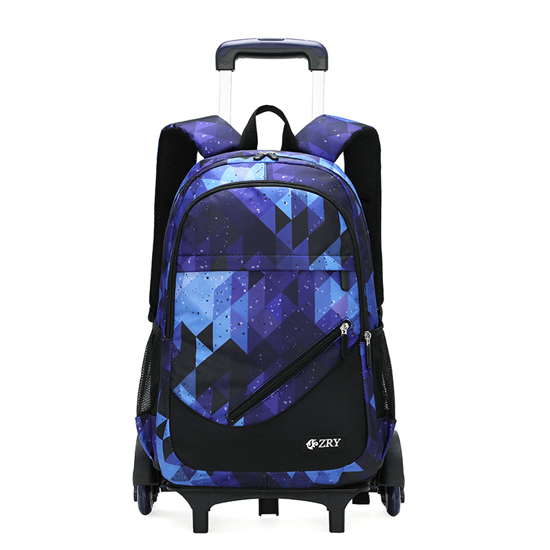 Mochila de tracción de cabello de peces naturales para niños de primaria y secundaria, tres piezas, mochila desmontable, portátil transfronterizo