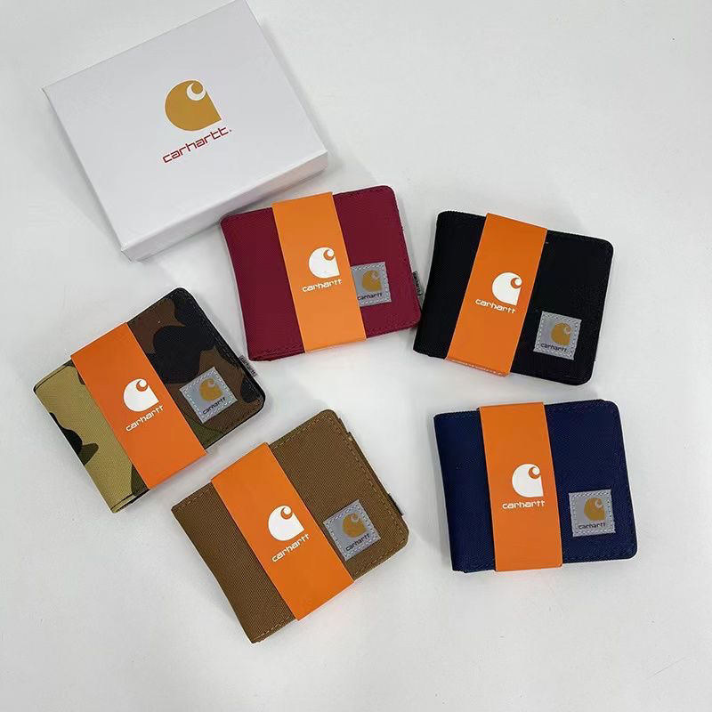 Kahart carhartt fashion brand wallet card holder coin purse two fold short canvas student youth male and female ID card