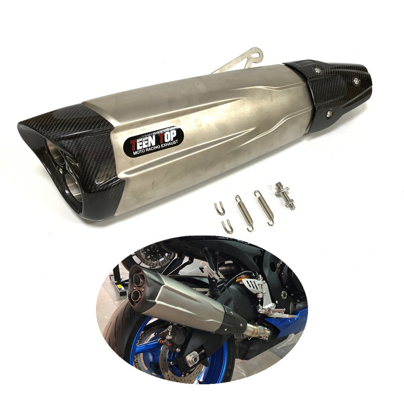 Suitable for Motorcycle Ninja400 800Mt Modified Exhaust Pipe Scorpio Dual Outlet Carbon Fiber Tail Section Exhaust
