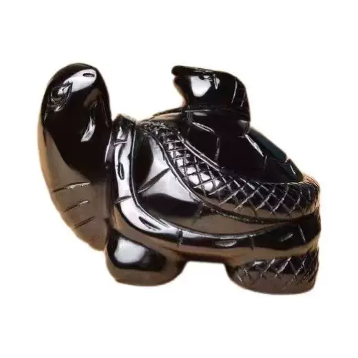 天然玉石黑石龙龟摆件玄武长寿龟客厅镇宅玄关办公室招财装饰品